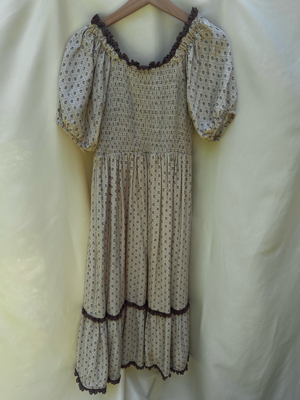 Little Cottonwood Parker dress in off white and dusty lavender